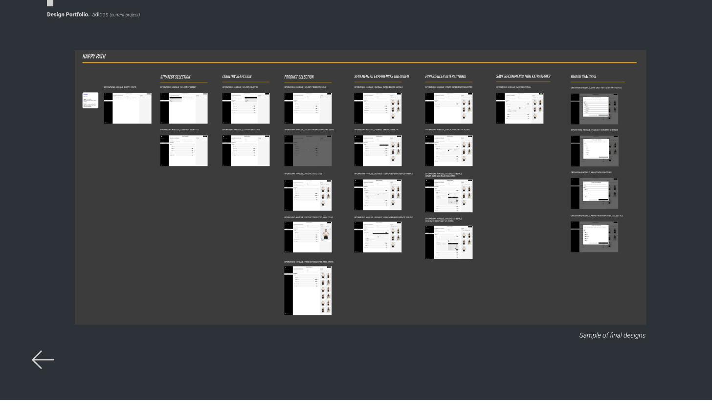 Final designs — happy path through the CMS operations module
